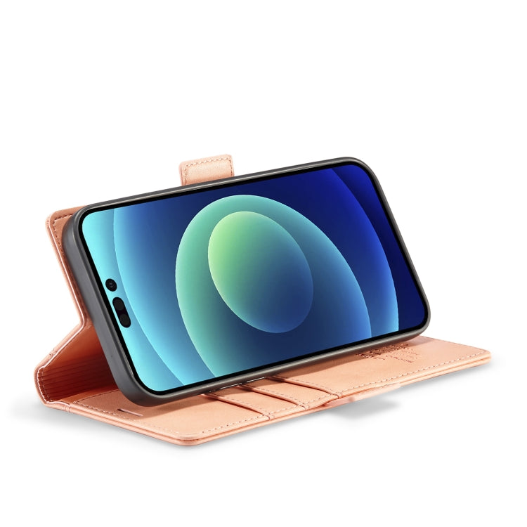 For iPhone 14 Plus LC.IMEEKE Magnetic Buckle Leather Phone Case