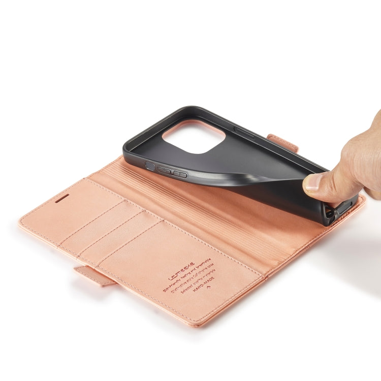 For iPhone 14 LC.IMEEKE Magnetic Buckle Leather Phone Case