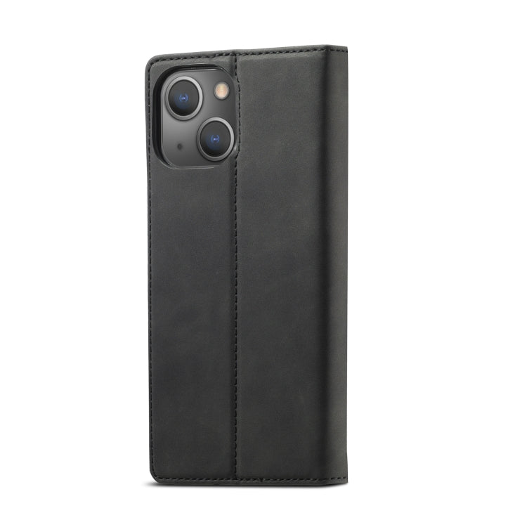 For iPhone 14 LC.IMEEKE Strong Magnetic Leather Phone Case with Holder & Card Slots & Wallet