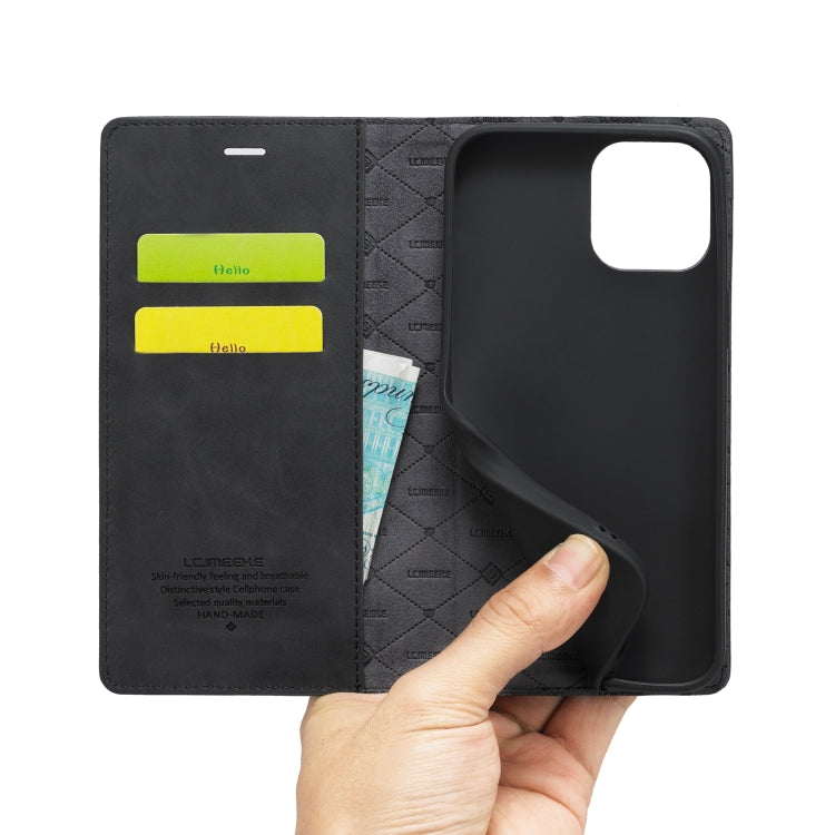 For iPhone 14 LC.IMEEKE Strong Magnetic Leather Phone Case with Holder & Card Slots & Wallet