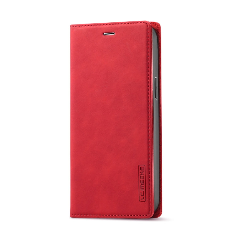 For iPhone 14 LC.IMEEKE Strong Magnetic Leather Phone Case with Holder & Card Slots & Wallet