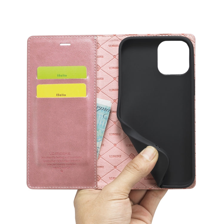 For iPhone 14 LC.IMEEKE Strong Magnetic Leather Phone Case with Holder & Card Slots & Wallet