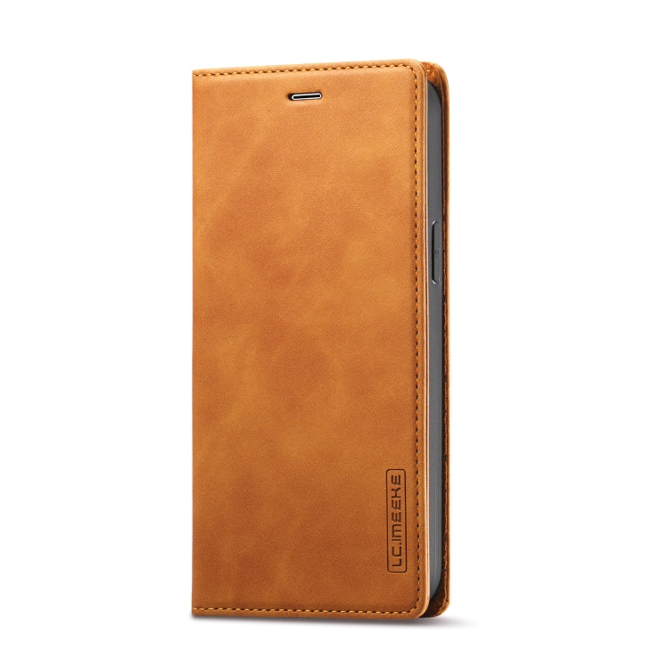 For iPhone 14 LC.IMEEKE Strong Magnetic Leather Phone Case with Holder & Card Slots & Wallet