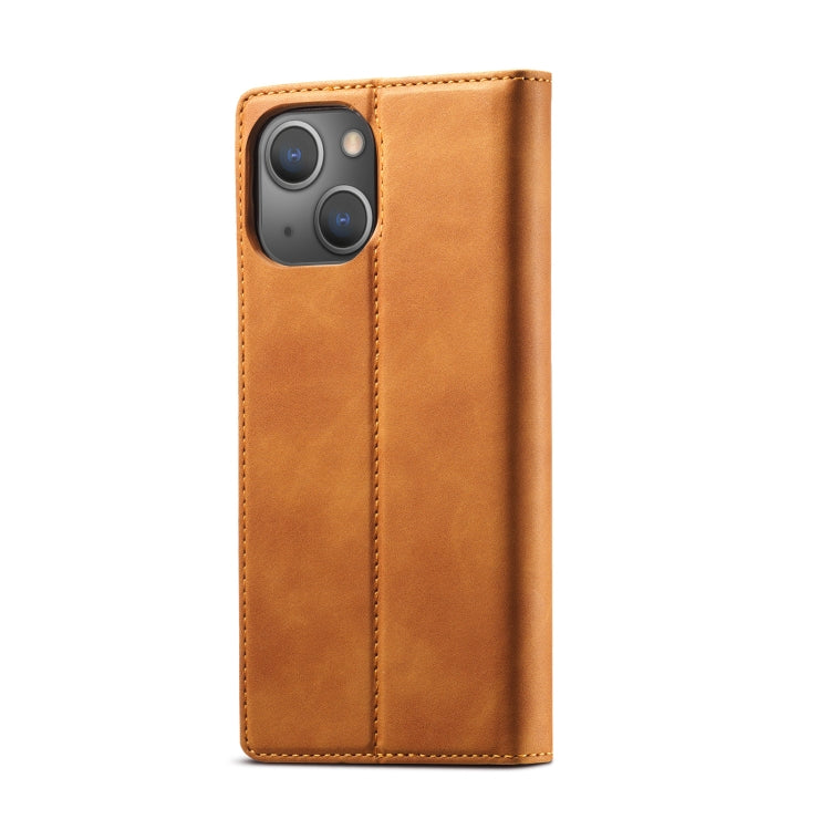For iPhone 14 LC.IMEEKE Strong Magnetic Leather Phone Case with Holder & Card Slots & Wallet