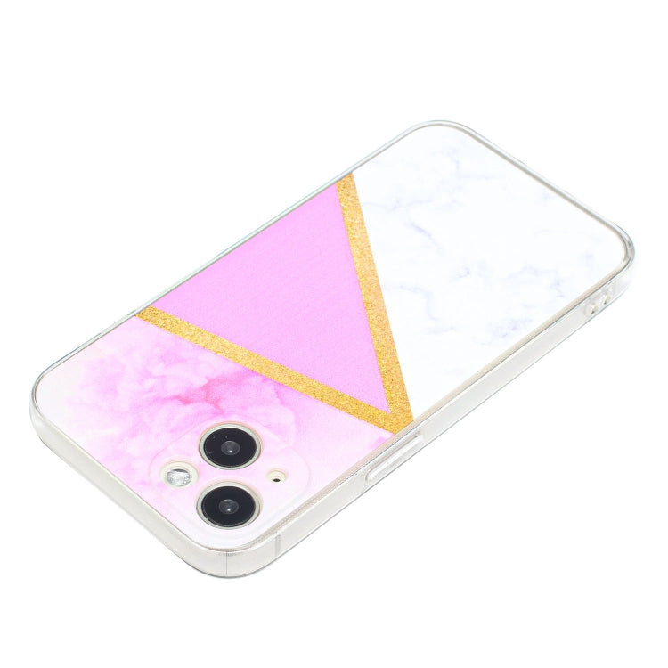 For iPhone 14 Stitching Marble TPU Phone Case