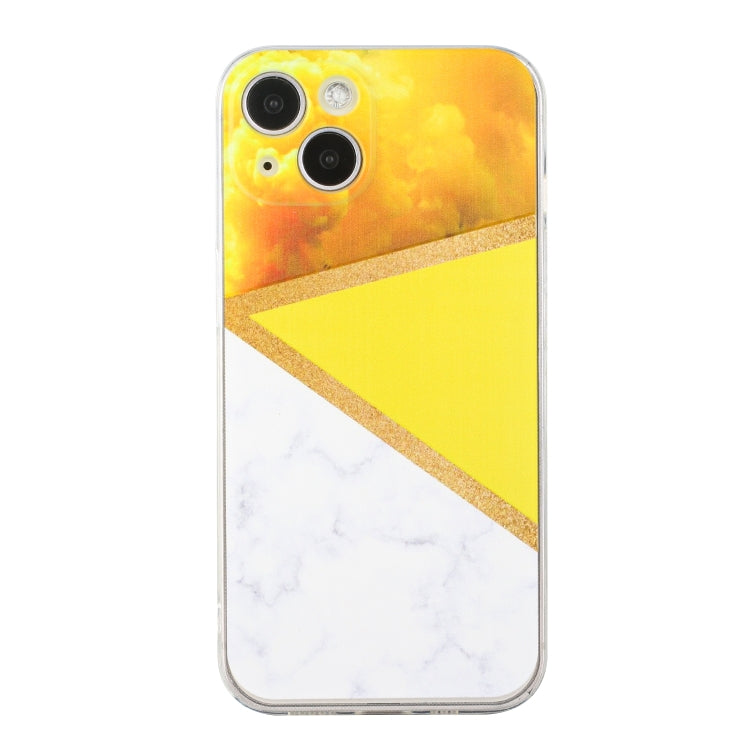 For iPhone 14 Stitching Marble TPU Phone Case