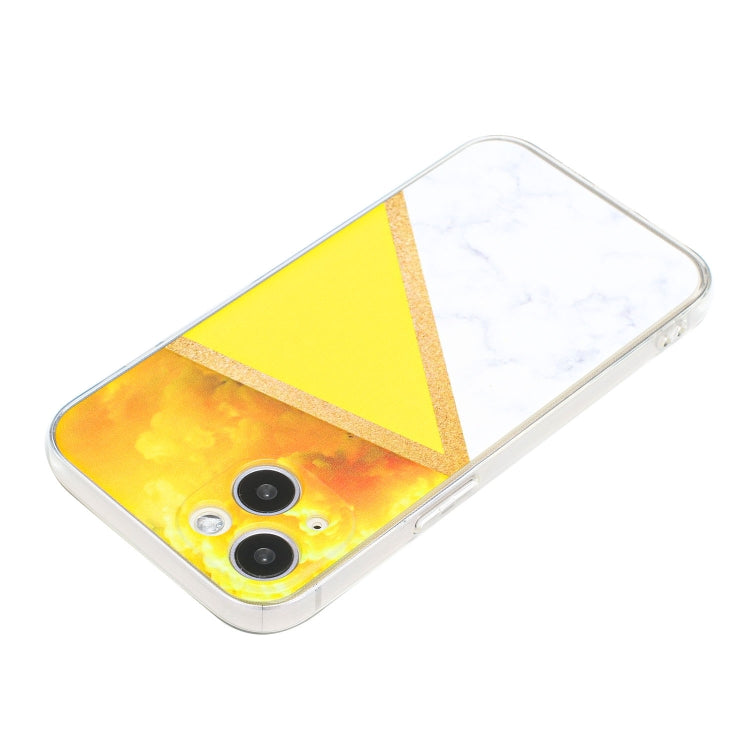 For iPhone 14 Stitching Marble TPU Phone Case