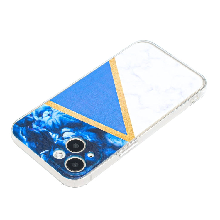 For iPhone 14 Stitching Marble TPU Phone Case