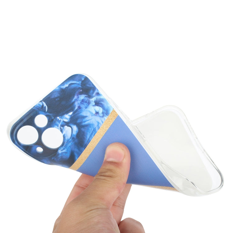 For iPhone 14 Stitching Marble TPU Phone Case