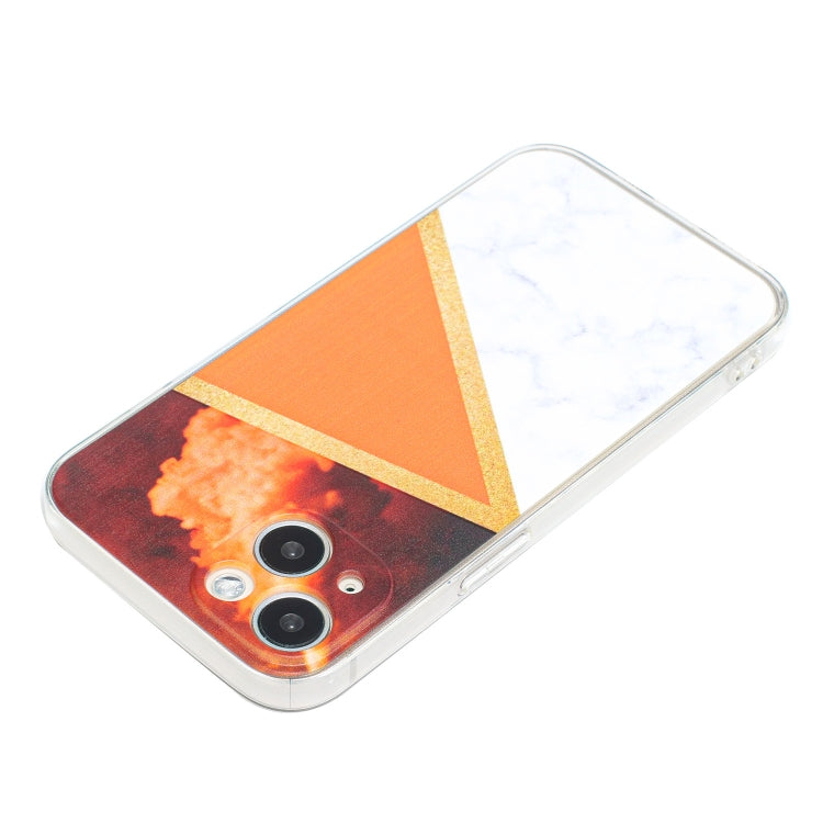 For iPhone 14 Stitching Marble TPU Phone Case