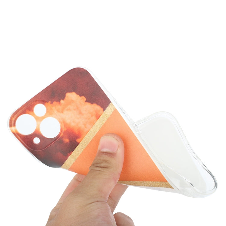 For iPhone 14 Stitching Marble TPU Phone Case