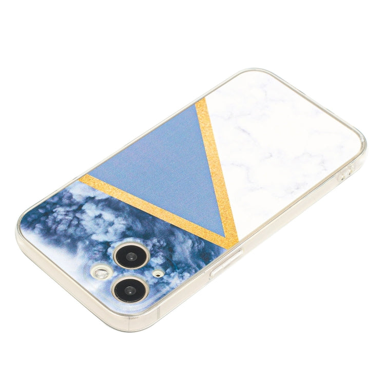 For iPhone 14 Stitching Marble TPU Phone Case