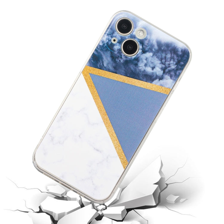 For iPhone 14 Stitching Marble TPU Phone Case