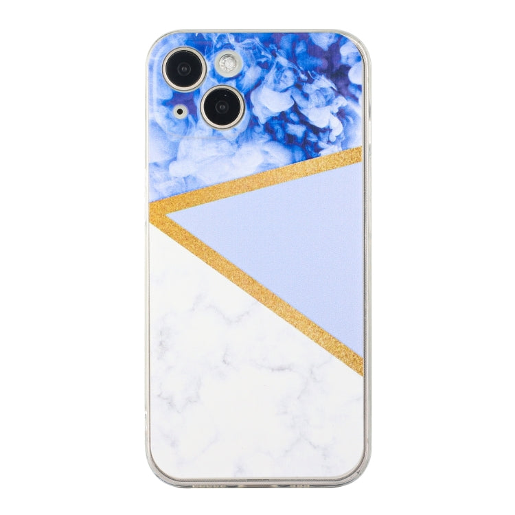 For iPhone 14 Stitching Marble TPU Phone Case