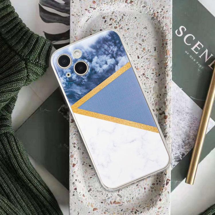 For iPhone 14 Stitching Marble TPU Phone Case Max