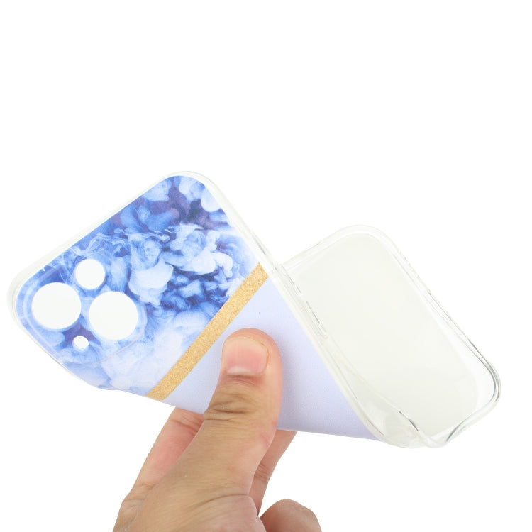 For iPhone 14 Stitching Marble TPU Phone Case Max