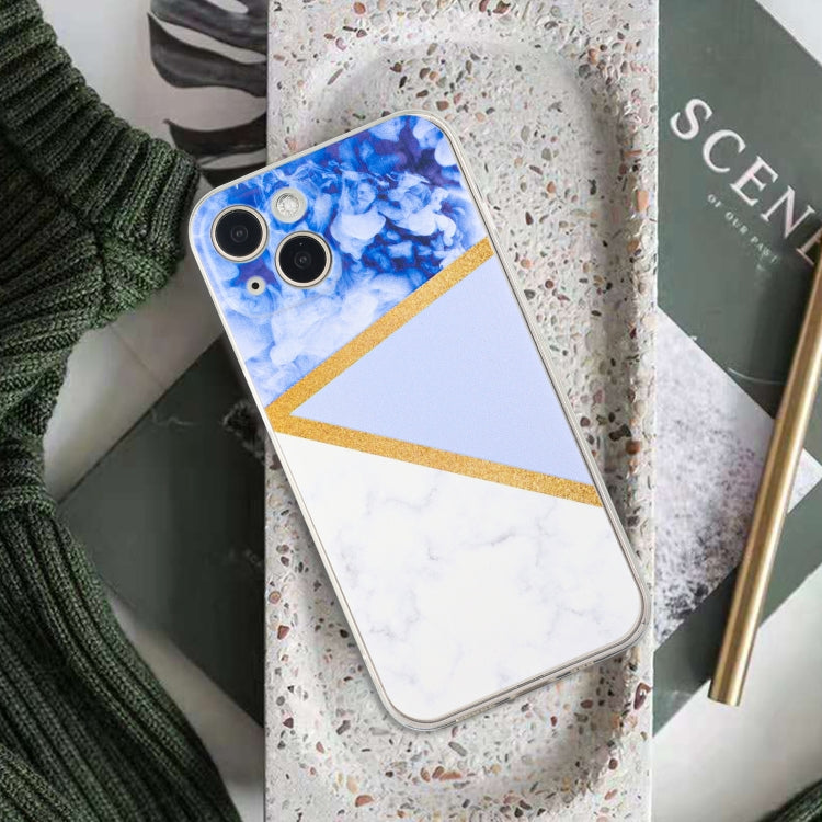 For iPhone 14 Stitching Marble TPU Phone Case Max