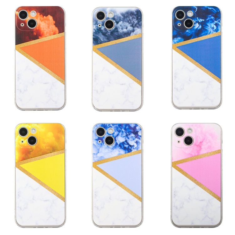 For iPhone 14 Stitching Marble TPU Phone Case Max
