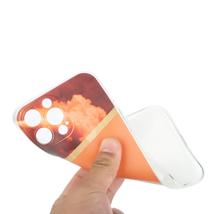 For iPhone 14 Pro Stitching Marble TPU Phone Case