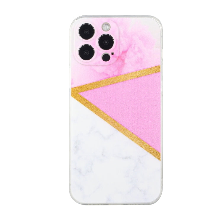 For iPhone 14 Pro Max Stitching Marble TPU Phone Case