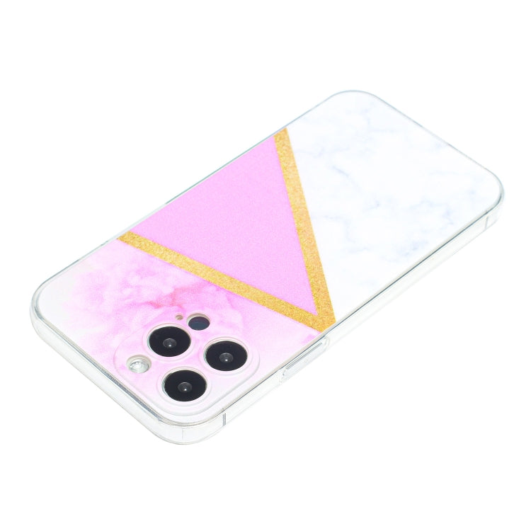 For iPhone 14 Pro Max Stitching Marble TPU Phone Case