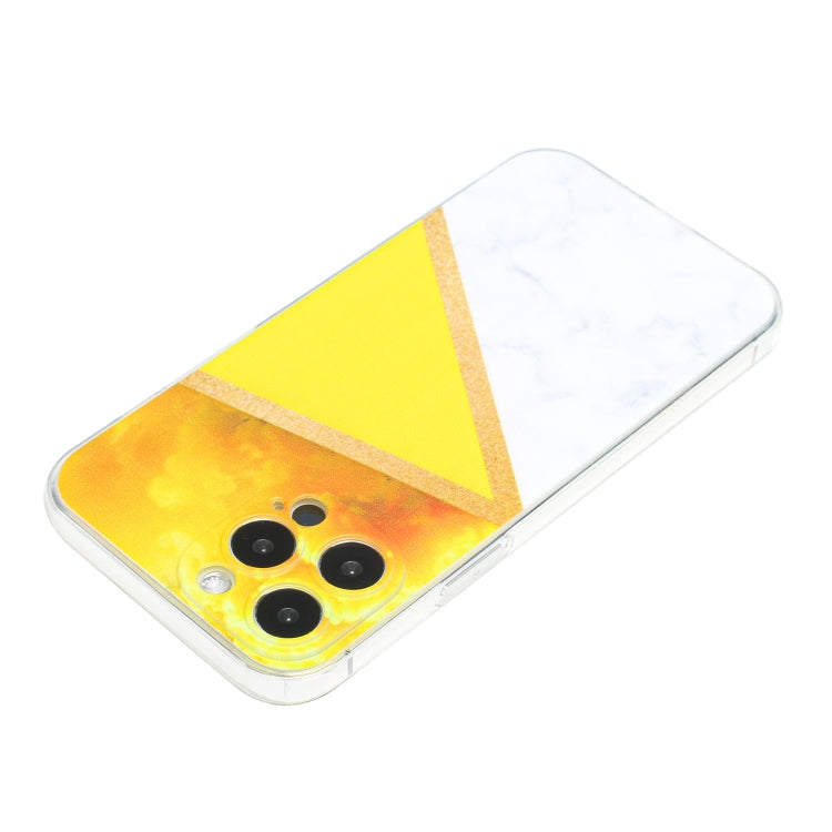 For iPhone 14 Pro Max Stitching Marble TPU Phone Case