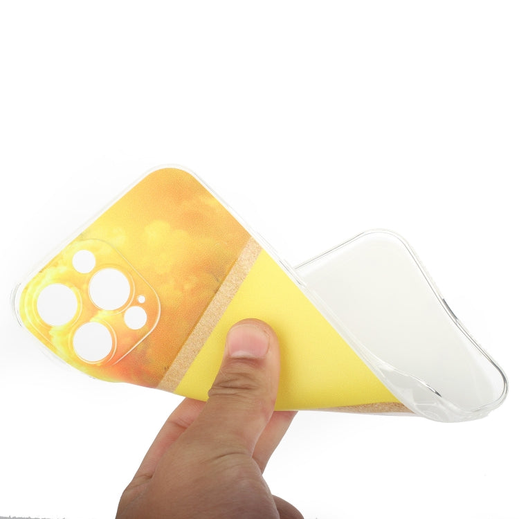 For iPhone 14 Pro Max Stitching Marble TPU Phone Case