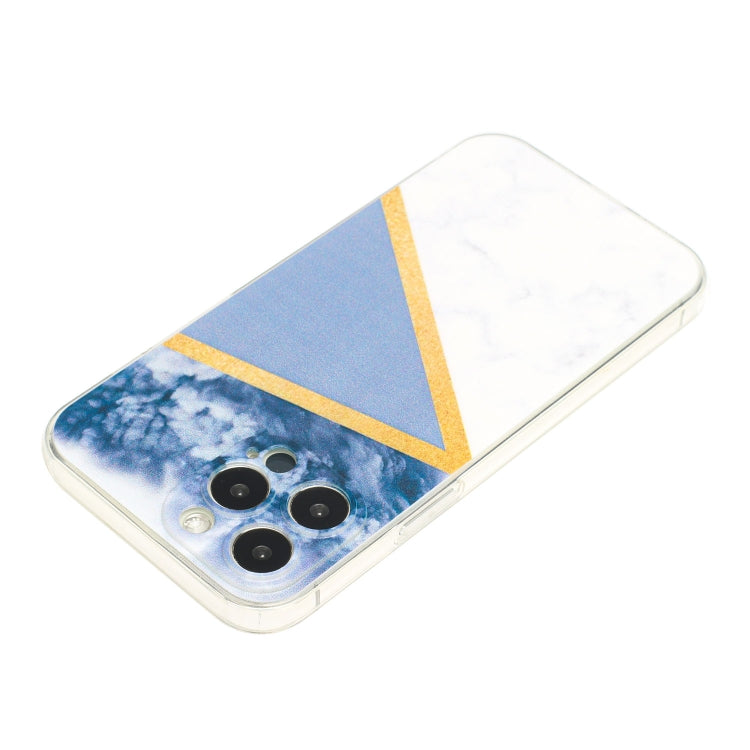 For iPhone 14 Pro Max Stitching Marble TPU Phone Case