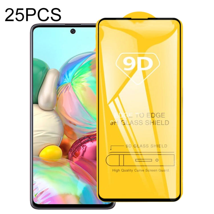 For Galaxy A71 / A71s 5G UW 25 PCS 9D Full Glue Full Screen Tempered Glass Film