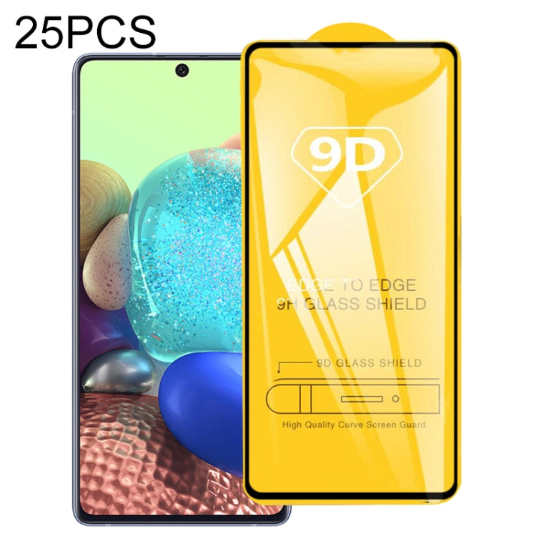 For Galaxy A71 5G 25 PCS 9D Full Glue Full Screen Tempered Glass Film