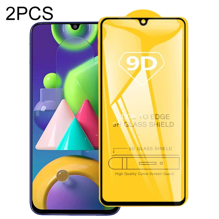 For Galaxy M21 25 PCS 9D Full Glue Full Screen Tempered Glass Film