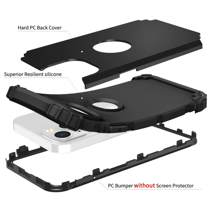 For iPhone 14 Plus 3 in 1 Shockproof Phone Case