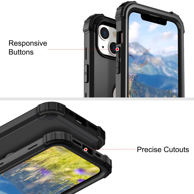 For iPhone 14 Plus 3 in 1 Shockproof Phone Case