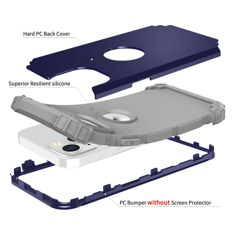 For iPhone 14 Plus 3 in 1 Shockproof Phone Case