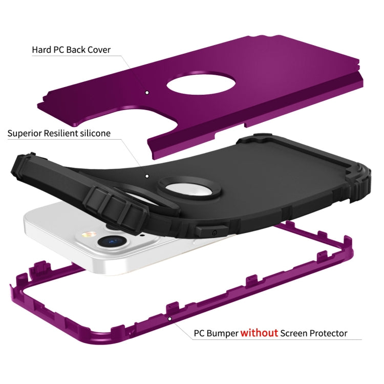 For iPhone 14 Plus 3 in 1 Shockproof Phone Case