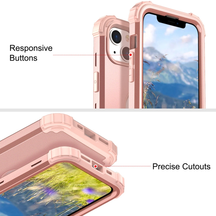 For iPhone 14 Plus 3 in 1 Shockproof Phone Case