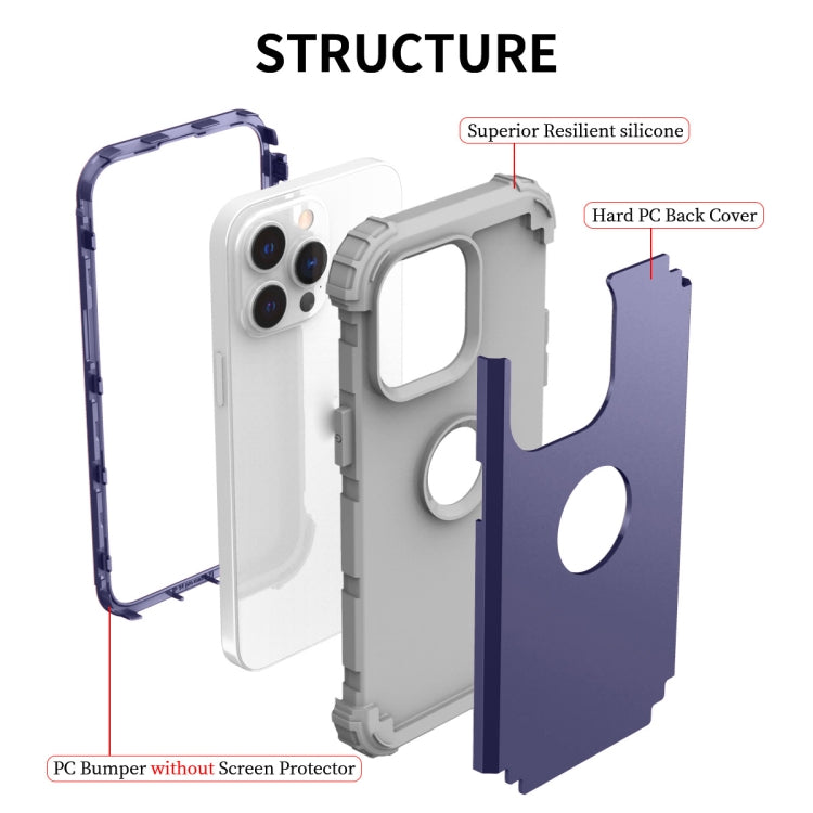 For iPhone 14 Pro 3 in 1 Shockproof Phone Case