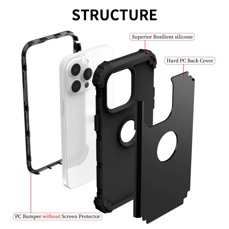 For iPhone 14 Pro Max 3 in 1 Shockproof Phone Case
