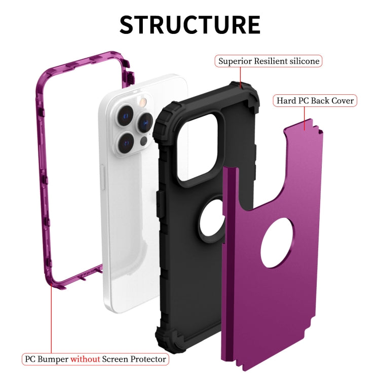 For iPhone 14 Pro Max 3 in 1 Shockproof Phone Case
