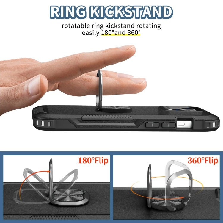 For iPhone 14 3 in 1 Ring Holder Phone Case