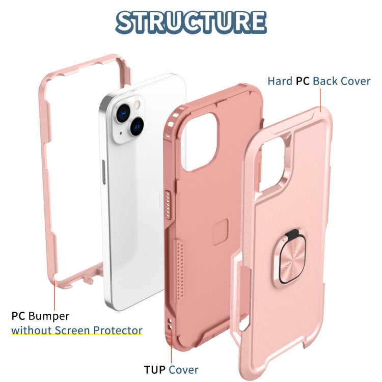 For iPhone 14 3 in 1 Ring Holder Phone Case