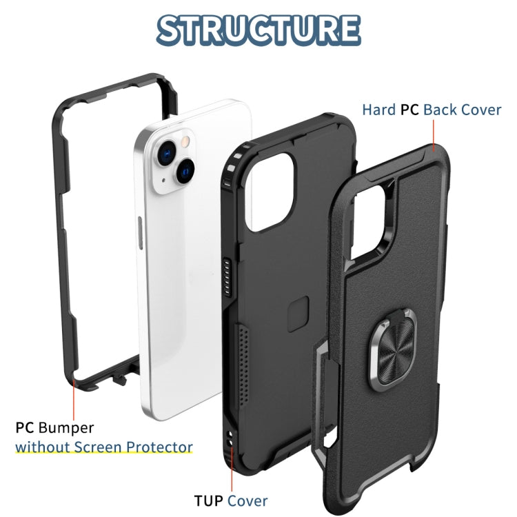 For iPhone 14 Plus 3 in 1 Ring Holder Phone Case