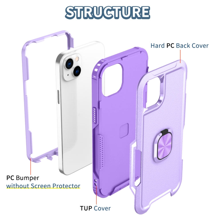 For iPhone 14 Plus 3 in 1 Ring Holder Phone Case
