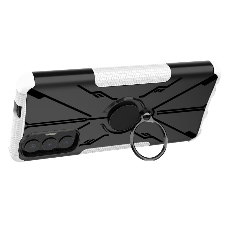 For Tecno Pova 3 Armor Bear Shockproof PC + TPU Phone Case with Ring Holder