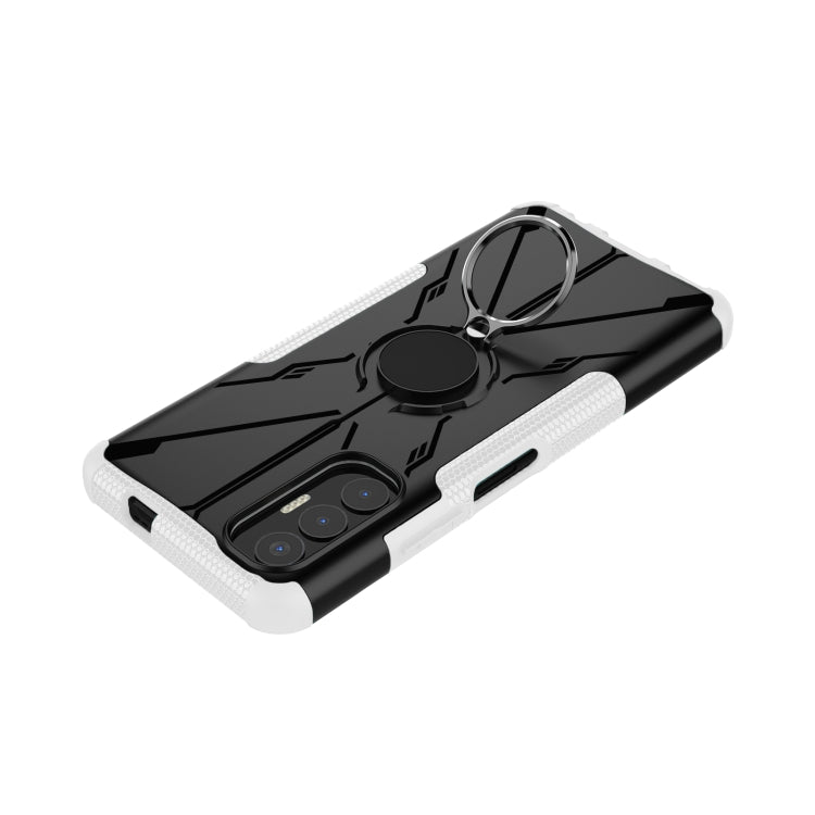 For Tecno Pova 3 Armor Bear Shockproof PC + TPU Phone Case with Ring Holder