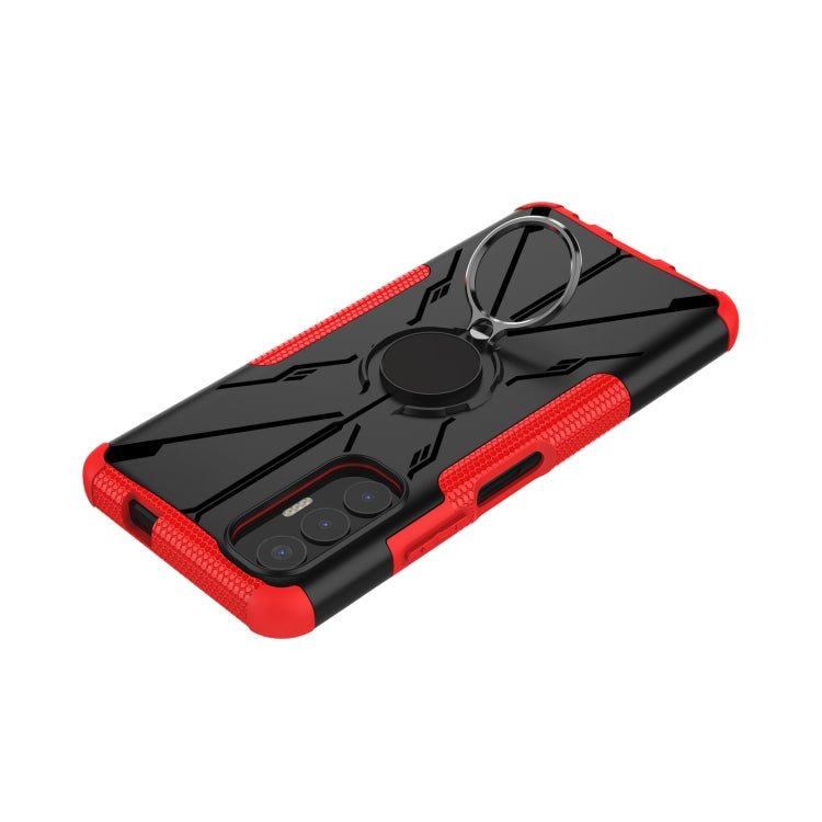 For Tecno Pova 3 Armor Bear Shockproof PC + TPU Phone Case with Ring Holder