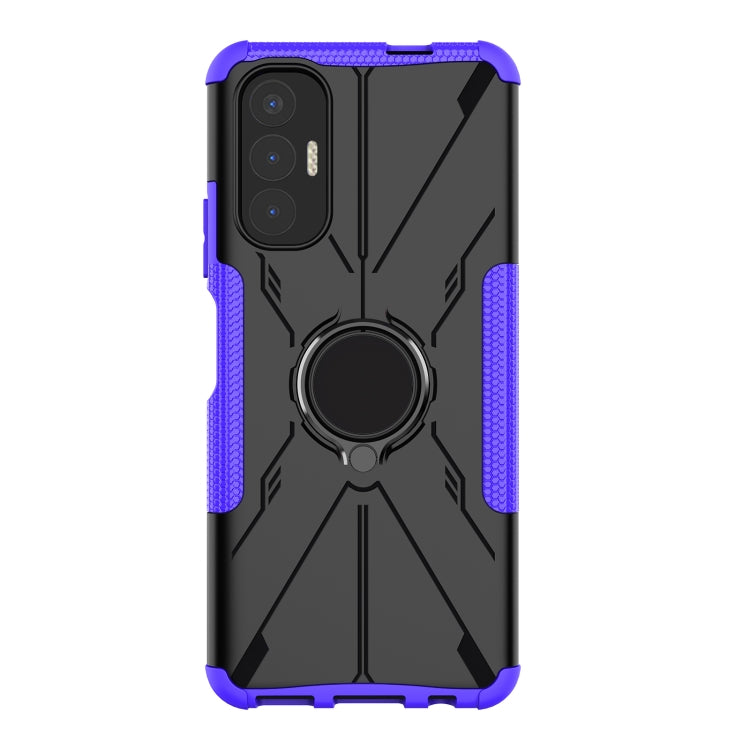 For Tecno Pova 3 Armor Bear Shockproof PC + TPU Phone Case with Ring Holder