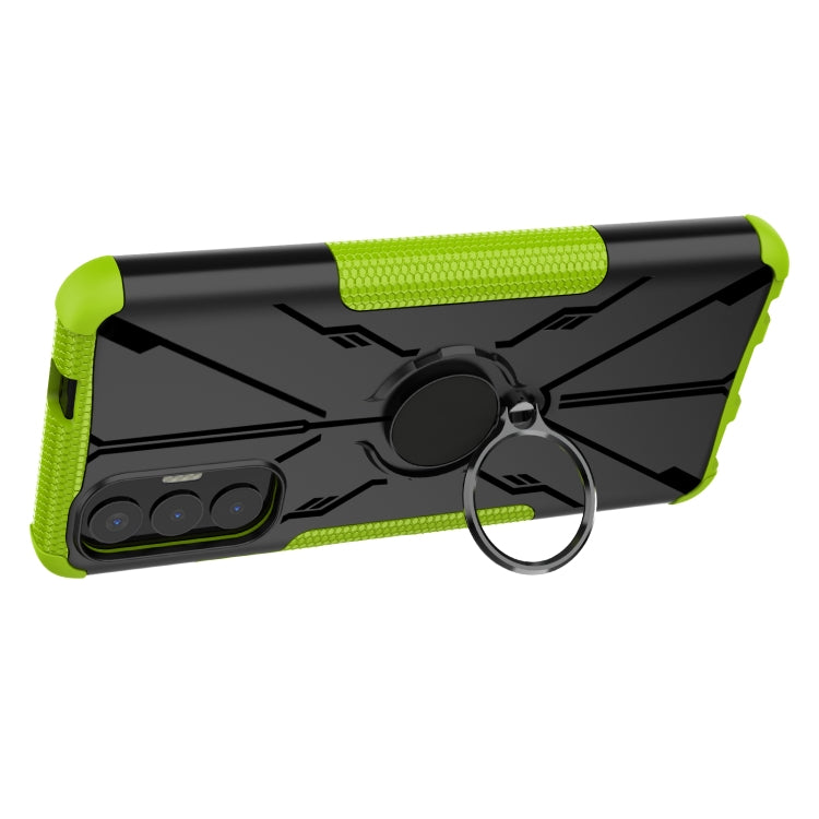 For Tecno Pova 3 Armor Bear Shockproof PC + TPU Phone Case with Ring Holder