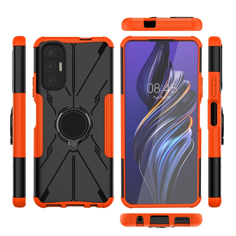 For Tecno Pova 3 Armor Bear Shockproof PC + TPU Phone Case with Ring Holder