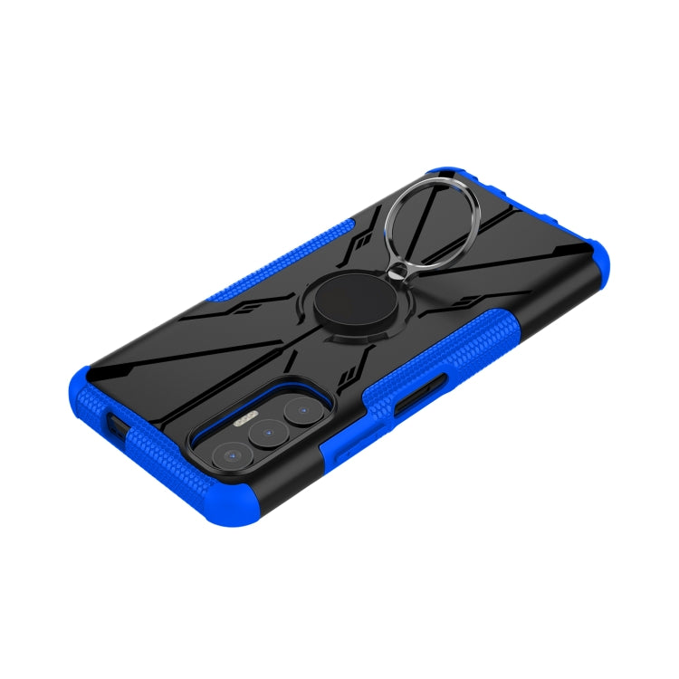 For Tecno Pova 3 Armor Bear Shockproof PC + TPU Phone Case with Ring Holder